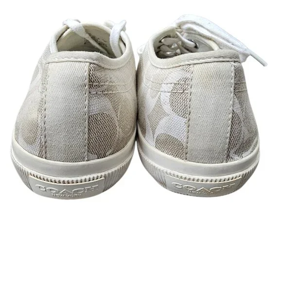 Coach Kalyn Womens Signature Canvas Sneaker Shoe COA Beige White Size 10 - Picture 8 of 14
